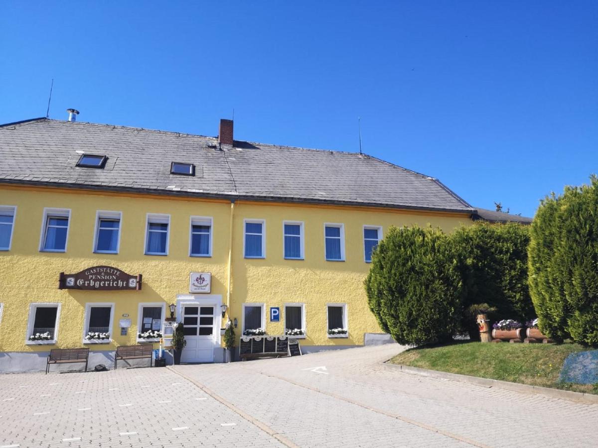Pension & Gasthof Erbgericht Hoehenlage 850M Marienberg Exterior foto